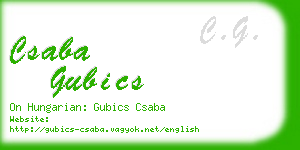 csaba gubics business card